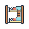 Color illustration icon for Hostel, dormitory and dorm