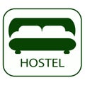 Hostel Icon and Vector.Rooms in hostel.