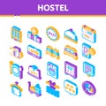 Hostel Isometric Vector Sign Icons Set Royalty Free Stock Photo