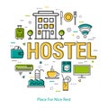 Hostel - Line Concept Royalty Free Stock Photo