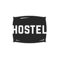 Hostel logo with black pillow