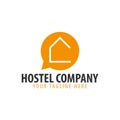 Hostel logo. Hotel logo. Travel rest place. Vector illustration.