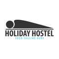 Hostel logo. Hotel logo. Travel rest place. Vector illustration.