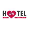 Hostel logo. Hotel logo. Travel rest place. Vector illustration.