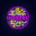 Hostel neon banner Royalty Free Stock Photo