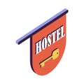 Hostel Signboard Isometric Composition Royalty Free Stock Photo