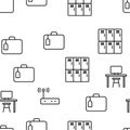 Hostel, Tourist Accommodation Vector Linear Icons Set Royalty Free Stock Photo