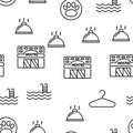 Hostel, Tourist Accommodation Vector Linear Icons Set Royalty Free Stock Photo