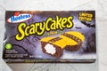 Hostess Brand Scary Cakes cupcakes with filling feature orange f