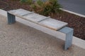 Hostile design steel bench architecture defensive prevents the homeless sitting in Saint Raphael french city