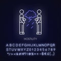 Hostility neon light icon