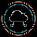 Hosting cloud icon, cloud computing technology Royalty Free Stock Photo