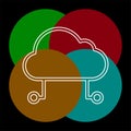 Hosting cloud icon, cloud computing technology Royalty Free Stock Photo