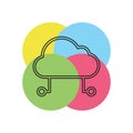 hosting cloud icon, cloud computing technology Royalty Free Stock Photo