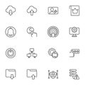 Hosting line icons set