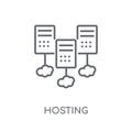 Hosting linear icon. Modern outline Hosting logo concept on whit