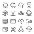 Hosting and local network icon set, communication for connection Royalty Free Stock Photo