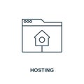 Hosting outline icon. Simple design from web development icon collection. UI and UX. Pixel perfect hosting icon. For web design, a