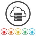 Hosting server icon, Database icon, 6 Colors Included Royalty Free Stock Photo