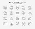 hosting thin line icons 64x64 Pixel Perfect Royalty Free Stock Photo