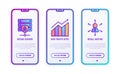 Hosting thin line icons set: secure server, high-traffic servers, resell hosting. Modern vector illustration for user mobile