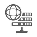 Hosting, web, international icon. Gray vector graphics