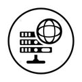 Hosting, web, international icon. Black vector graphics