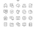 Hosting Well-crafted Pixel Perfect Vector Thin Line Icons 30 2x Grid for Web Graphics and Apps. Simple Minimal Pictogram Royalty Free Stock Photo