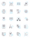 Hosts linear icons set. Hospitality, Accommodation, Hosting, Lodging, Welcome, Guest, Reception line vector and concept