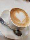 Hot Ã°Å¸âÂ¥ creamy & delecious coffee with heart on it Royalty Free Stock Photo