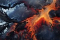 Lava mountain eruption volcano magma landscape geology fire nature hot danger smoke crater