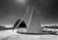 A hot afternoon in the Valencia Science and Arts Park. Spain. Black and white