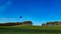 Hot air ballon in the blue sky