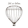 Hot air ballon hand drawn vector illustration Royalty Free Stock Photo