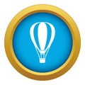 Hot air ballon icon blue vector isolated Royalty Free Stock Photo