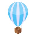 Hot air ballon icon, isometric style