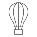 Hot Air Ballon thin line icon, travel and tourism,