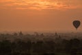 Hot air ballons over pagodas in sunrise at Bagan Royalty Free Stock Photo