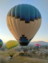 Hot air balloon in Teotihuacan, Mexico.