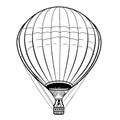 Hot air balloon aerostat sketch hand drawn Vector