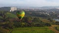 Hot Air Balloon in the air in sunny day