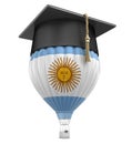 Hot Air Balloon with Argentinian Flag and Graduation cap