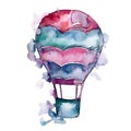 Hot air balloon background fly air transport illustration.