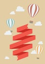 Hot air balloon with banner Royalty Free Stock Photo