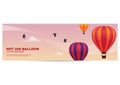 Hot air balloon banner. Vector illustration decorative background design Royalty Free Stock Photo