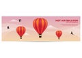 hot air balloon banner. Vector illustration decorative design Royalty Free Stock Photo