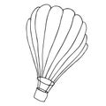 Hot air balloon with a basket. Vector sketch illustration.