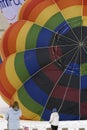 Hot air balloon being inflated Royalty Free Stock Photo