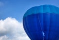 Hot air balloon blue color closeup