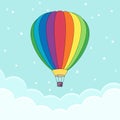 Hot Air Balloon in the Blue Sky with Clouds Royalty Free Stock Photo